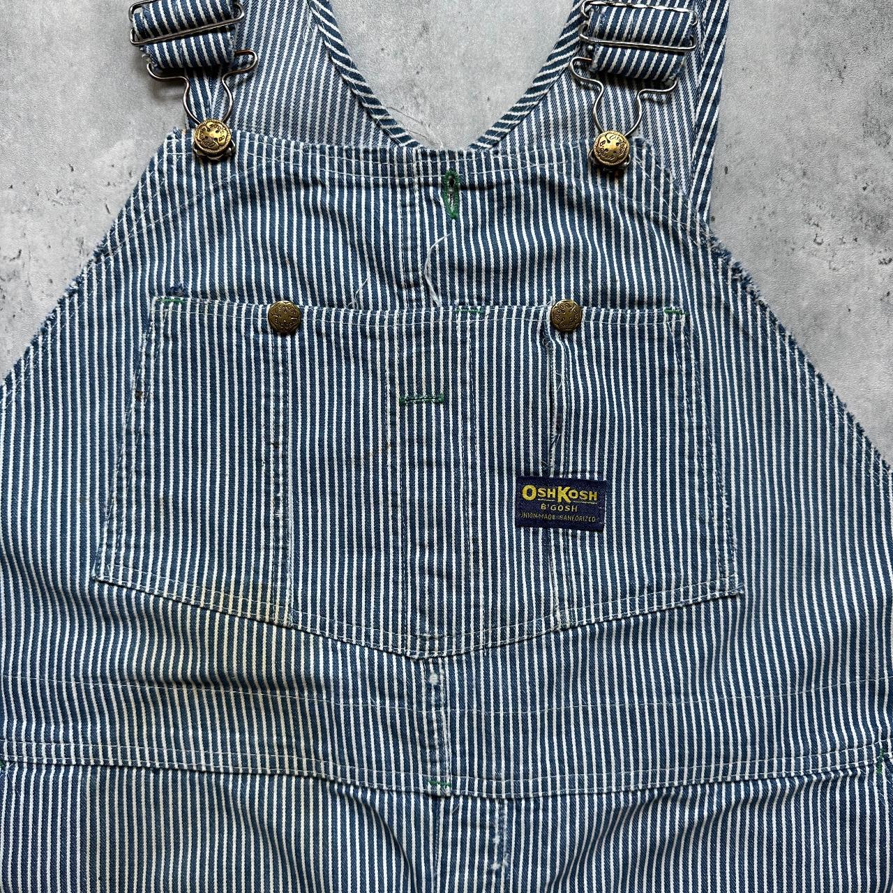 Vintage OshKosh Striped Bib Overalls (46 x 25) Note:... - Depop