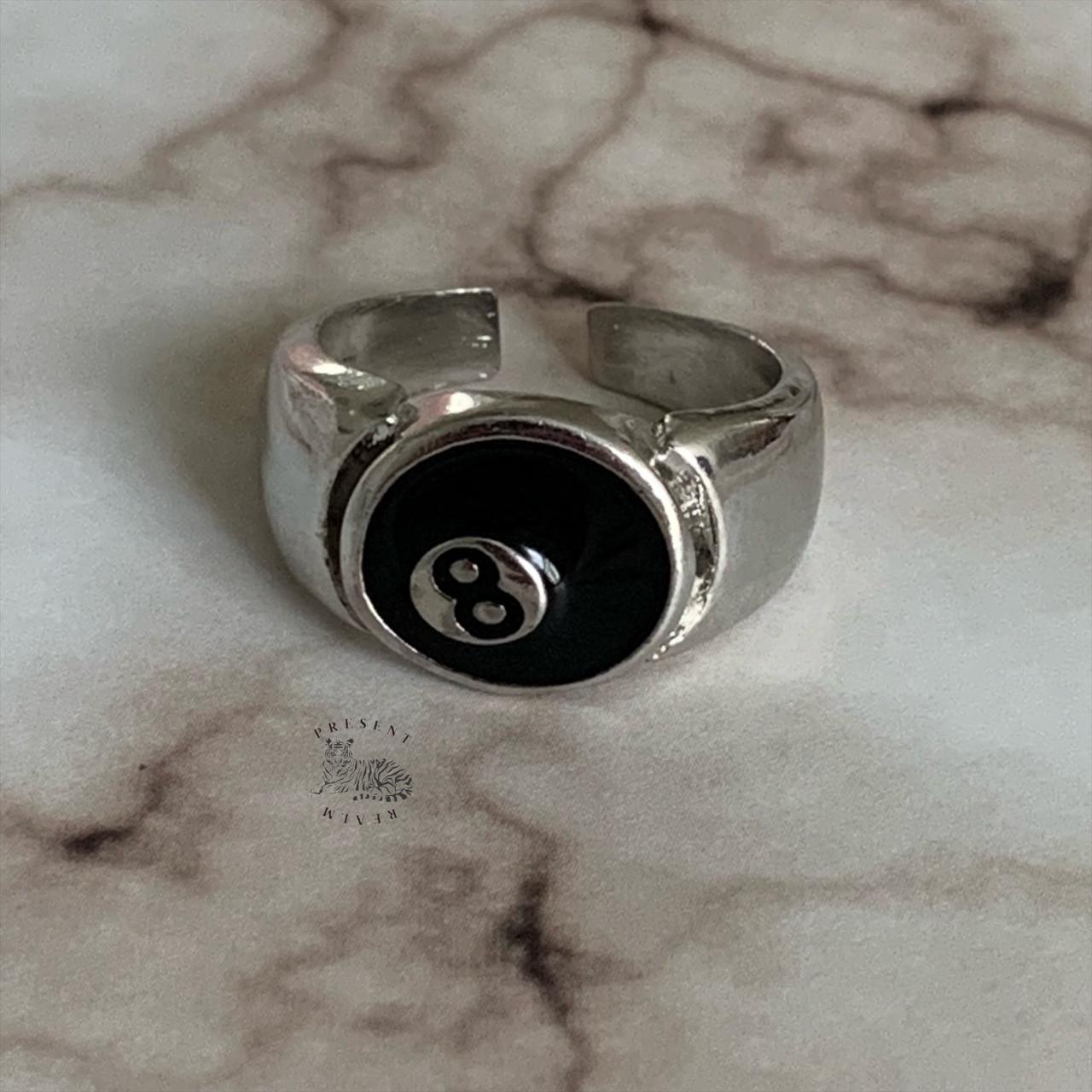 8 Ball Ring, Billiards Ball, Vintage Style Ring, Y2K... - Depop