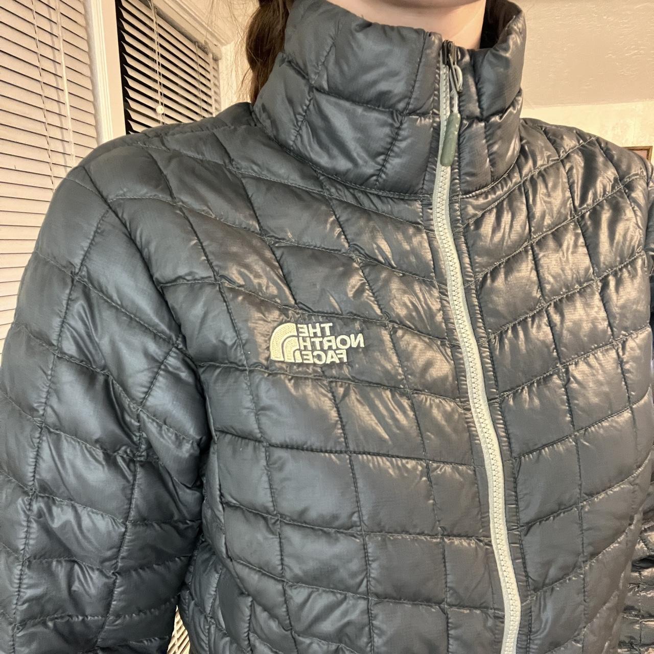 North face puffy thermal coat olive color /... - Depop
