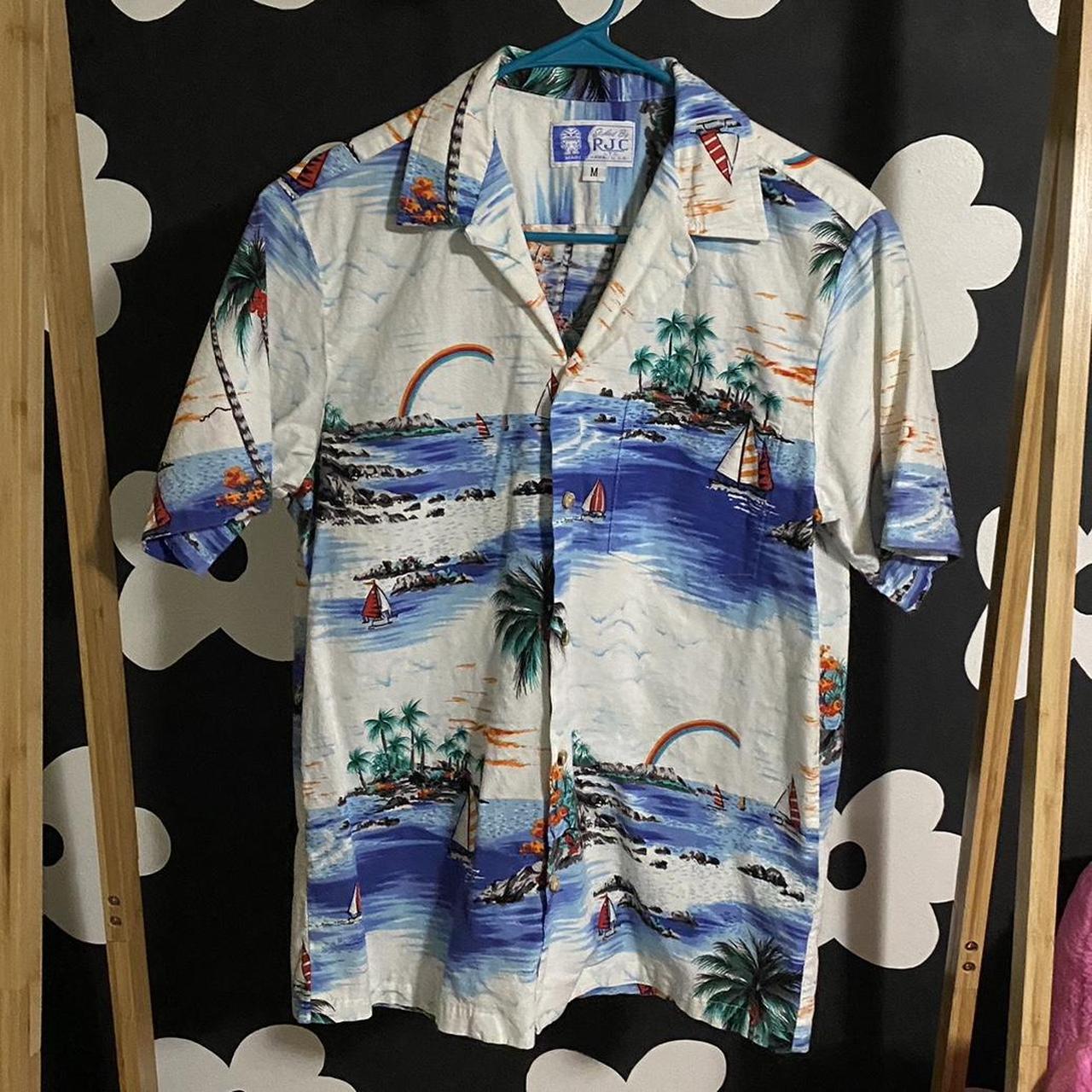 Vintage oversized Hawaiian shirt with long sleeves. - Depop