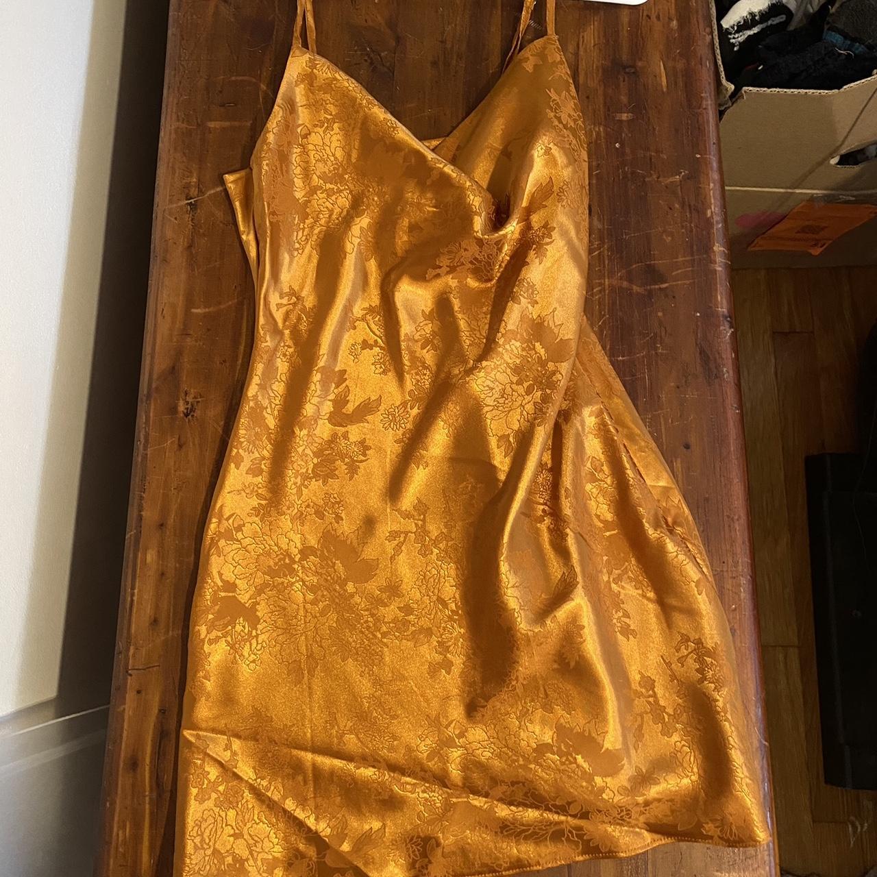 nasty gal gold slip dress never worn super small Depop