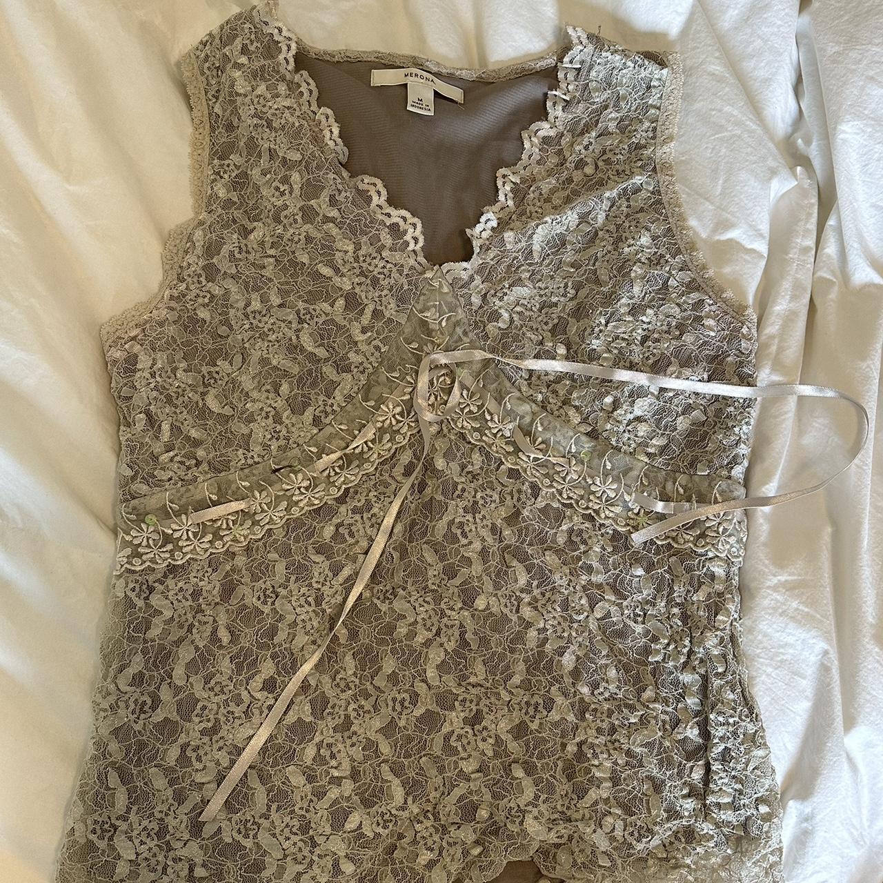 the absolute cutest top. really pretty and delicate... - Depop