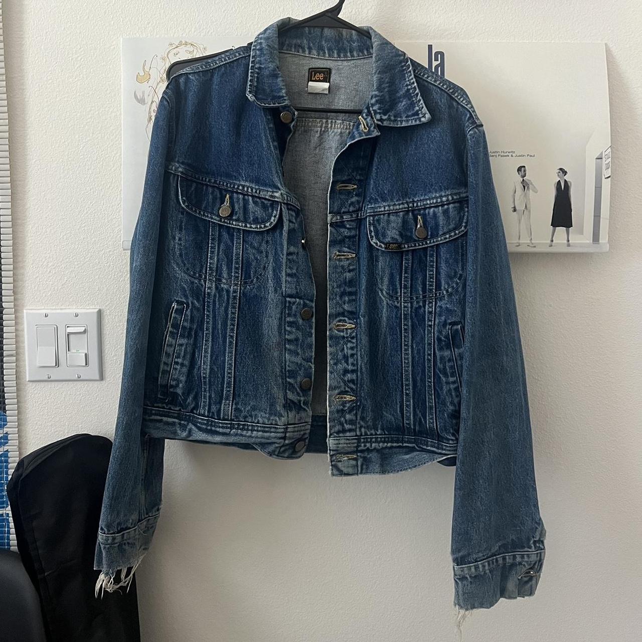 lee's made in usa distressed denim jacket! - size... - Depop