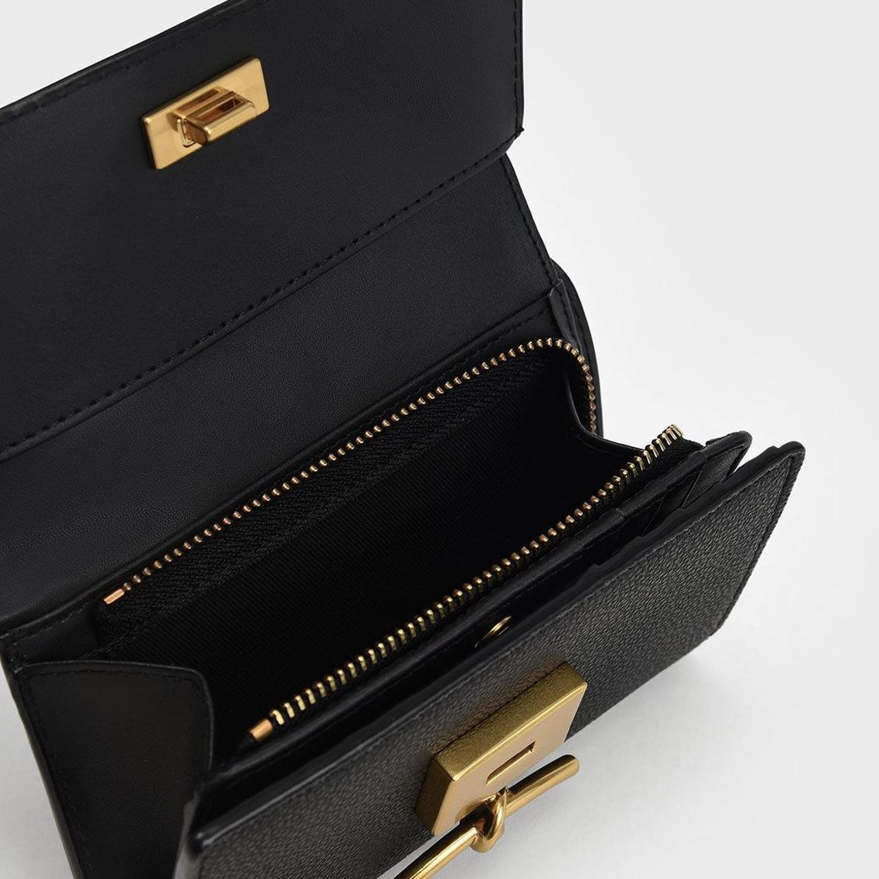 Charles & Keith Women's Black and Gold Wallet-purses (4)