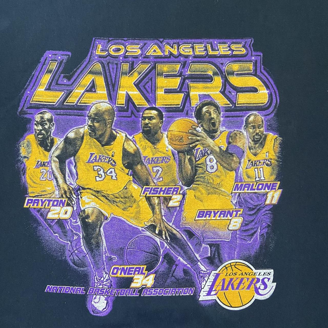 Lakers T-shirt Lakers Yellow Logo In Purple Background T-shirt