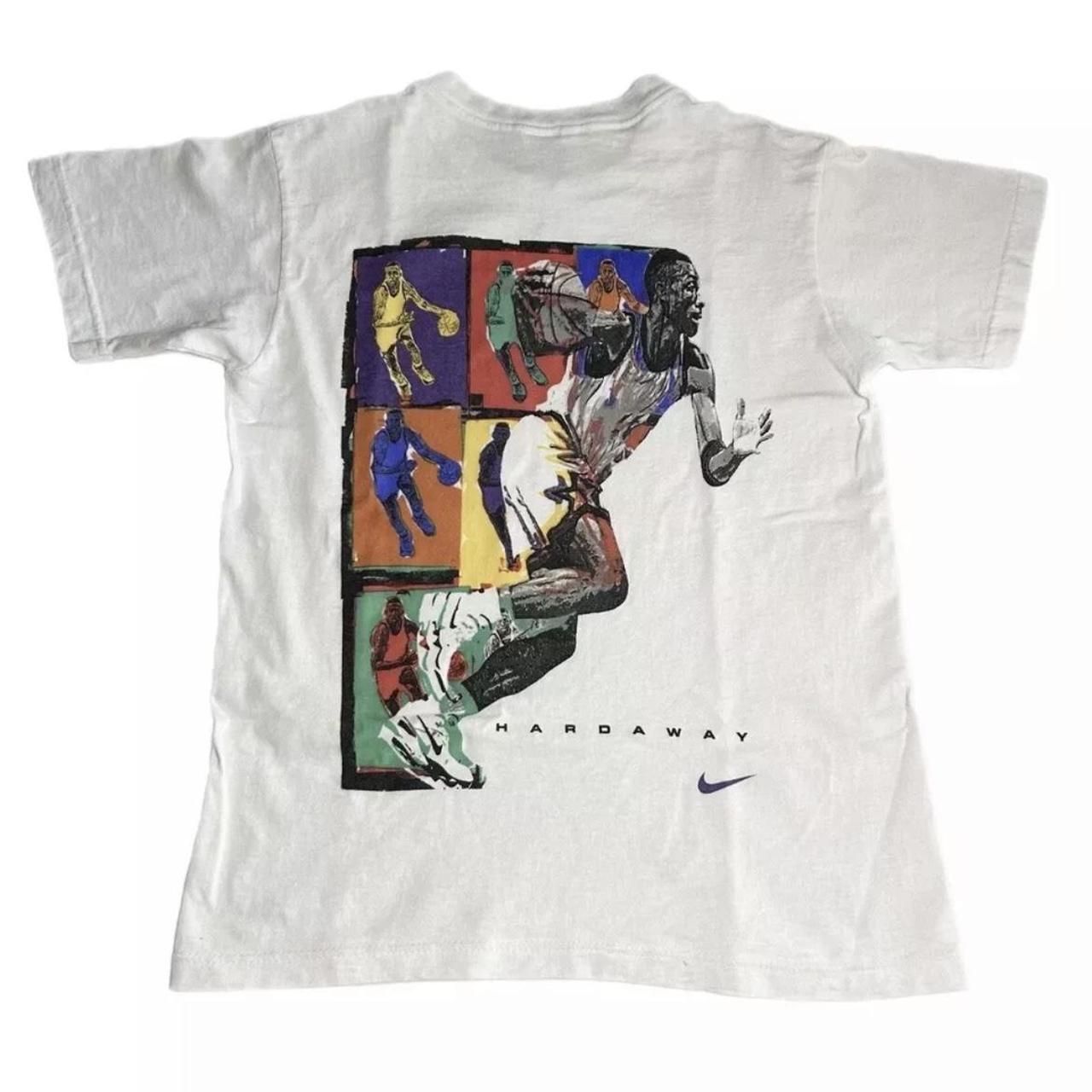 NIKE ハードウェイ Tシャツ　ヴィンテージ Vintage 90s Nike Penny Hardaway Shirt Colorful Art | Depop