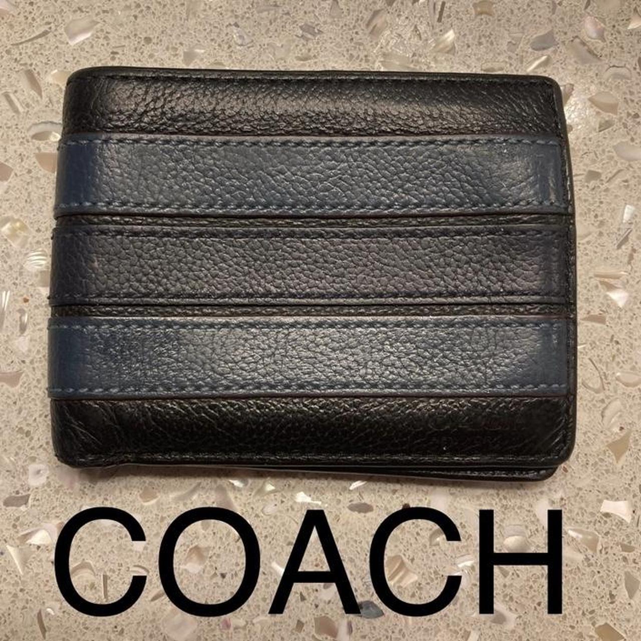 Coach blue stripe online wallet