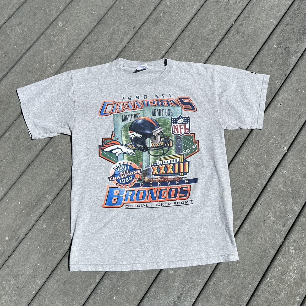 Vintage 1998 Denver Broncos AFC Champions Super Bowl T-shirt 