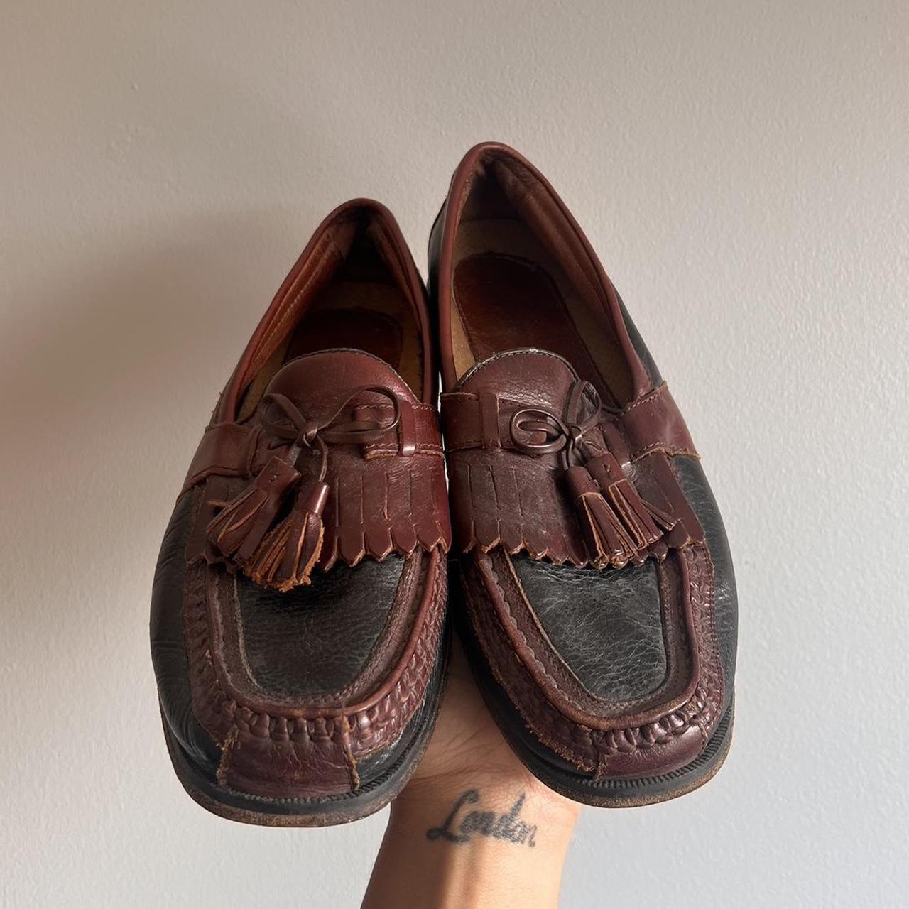 Johnston & Murphy penny loafers Brown and Black,... - Depop