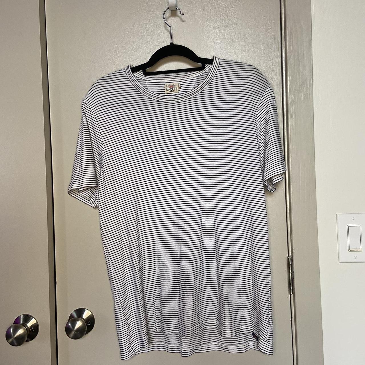 Navy and White striped shirt Worn maybe twice!! - Depop