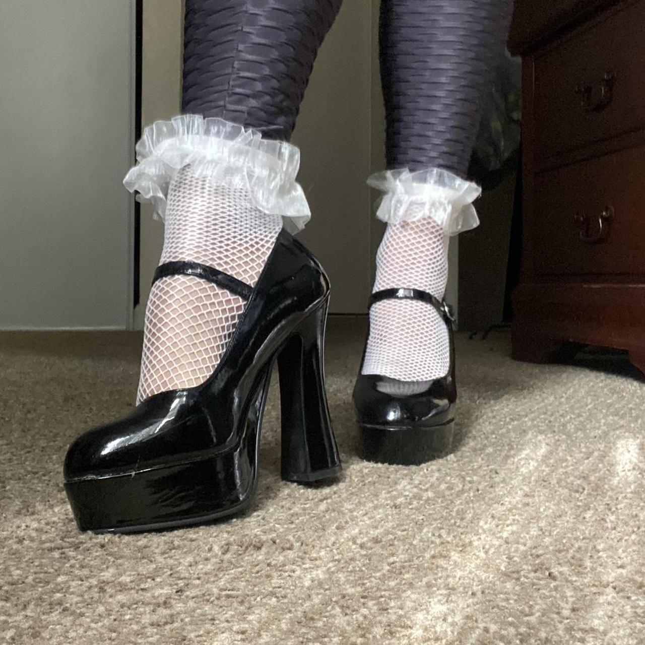 ⛓️ Platform Mary Janes ⛓️ 90s vintage black Mary... - Depop