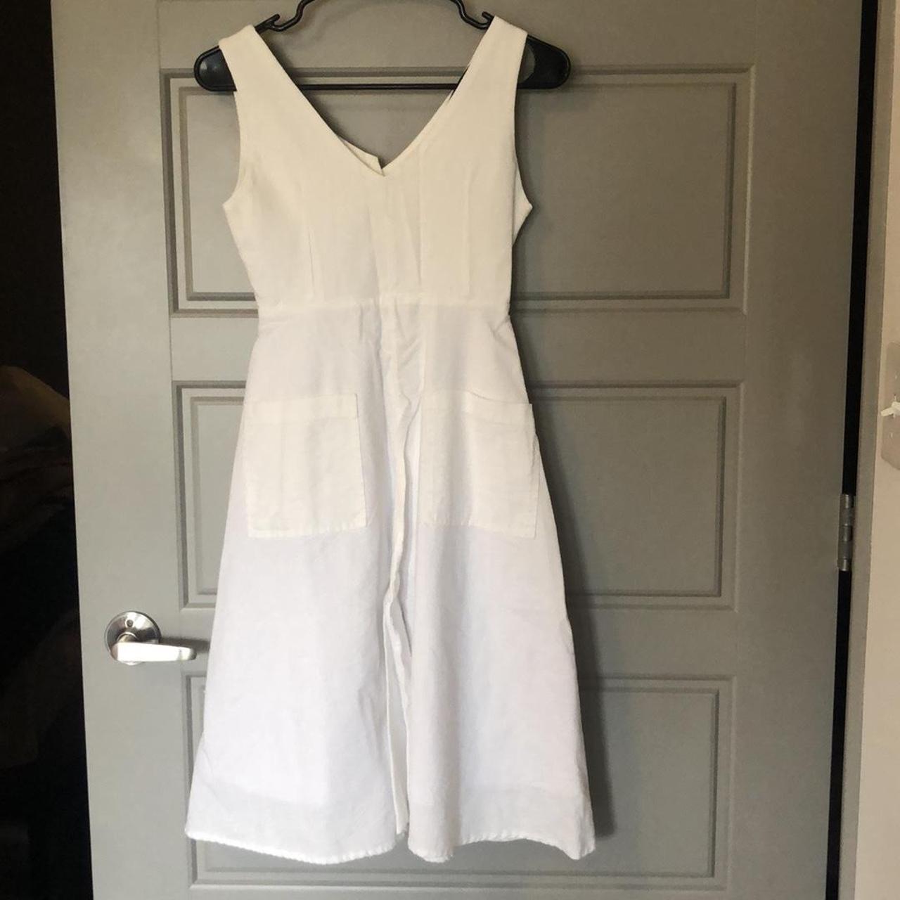 Zara linen white midi dress. Very good condition.... - Depop