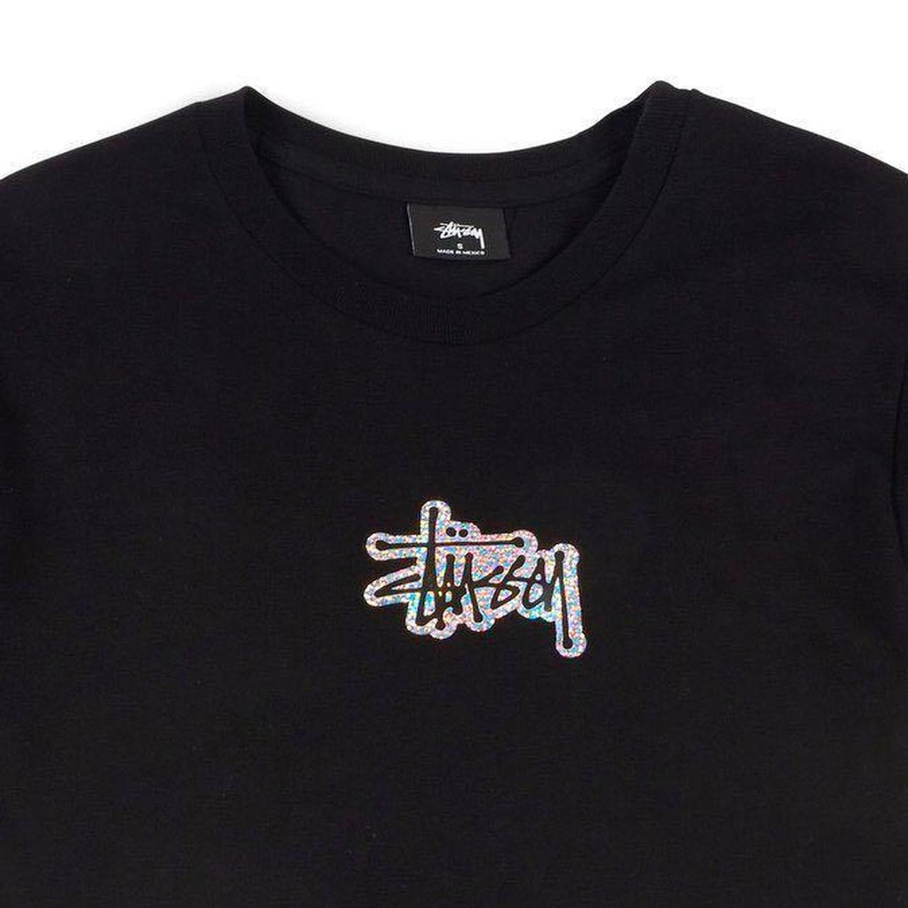 Stüssy black and white Prism, t-shirt, Medium,