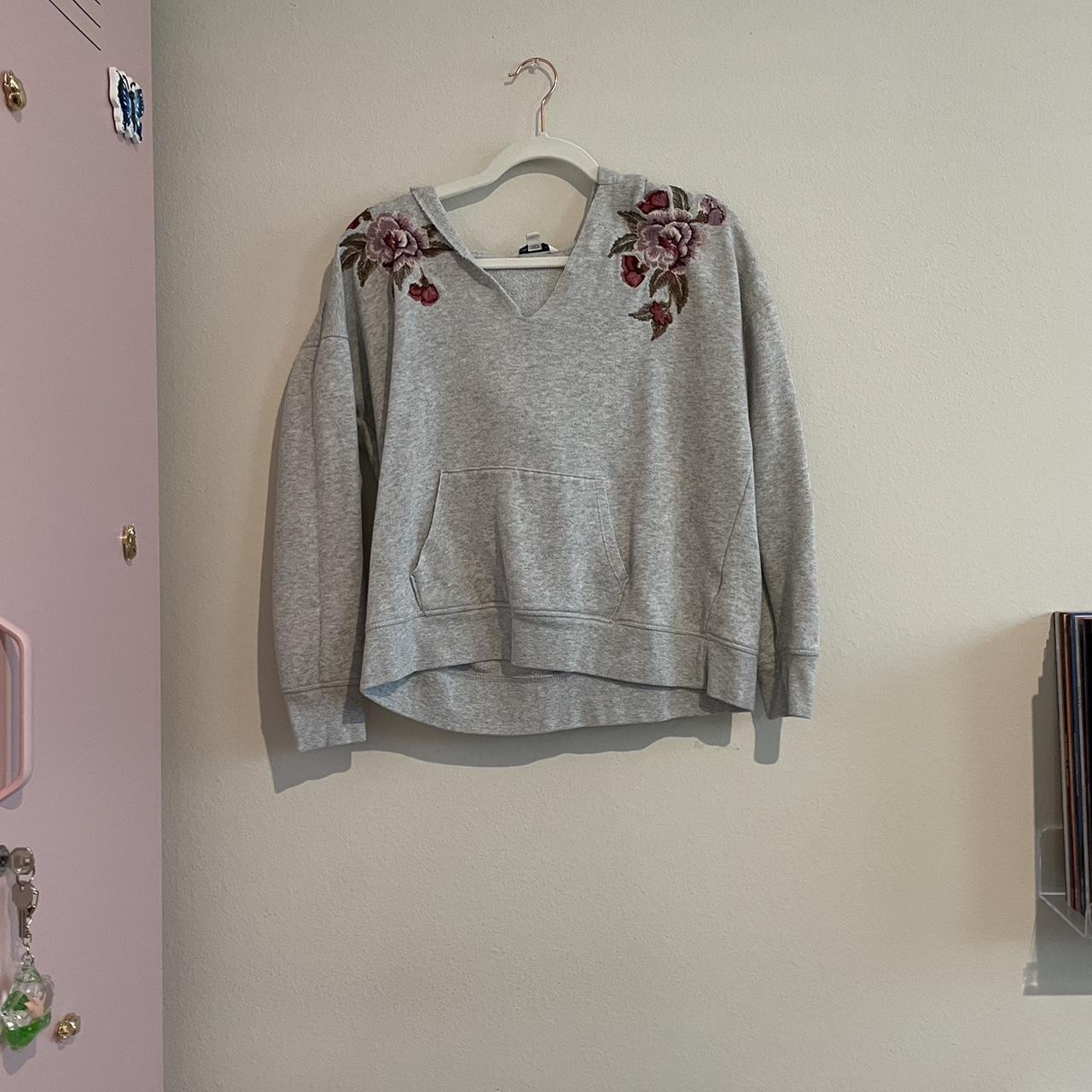 Light gray, American Eagle pull over hoodie with... Depop