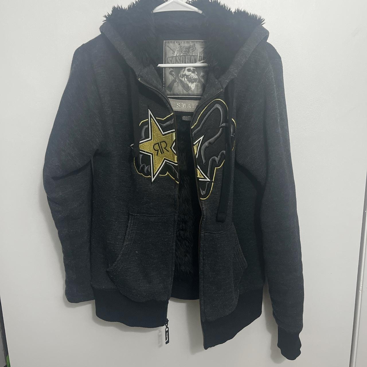 rare sasquatch rockstar energy x fox racing zip up... - Depop