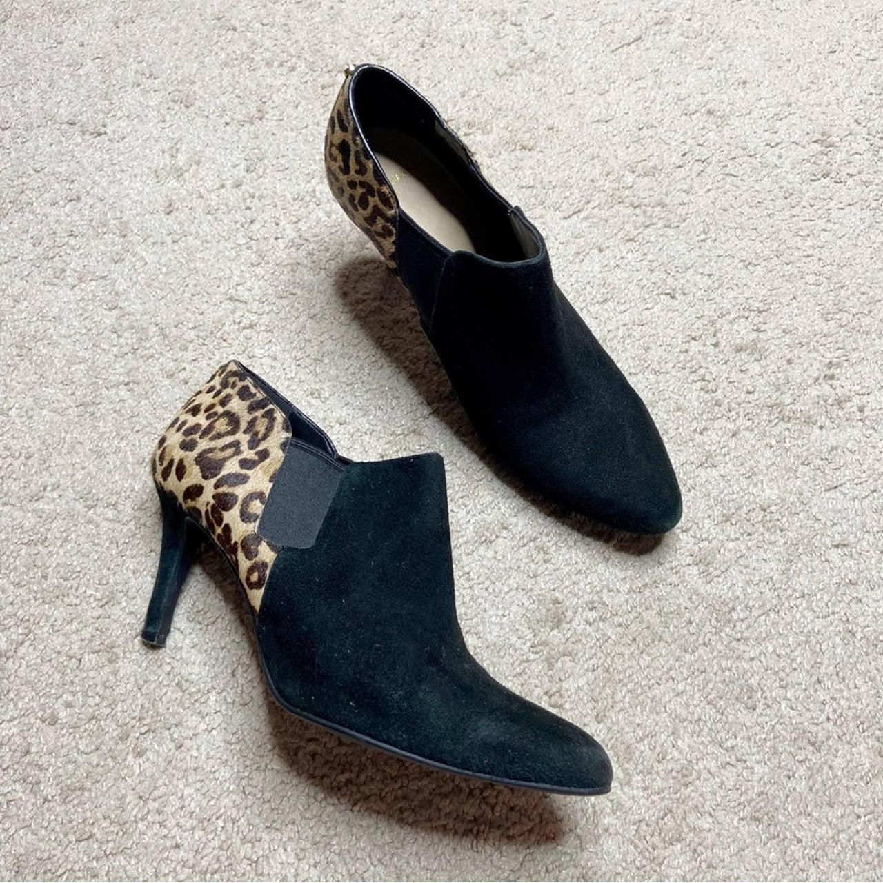 COLE HAAN Raquel Leopard Print Calf Hair Black Suede... - Depop