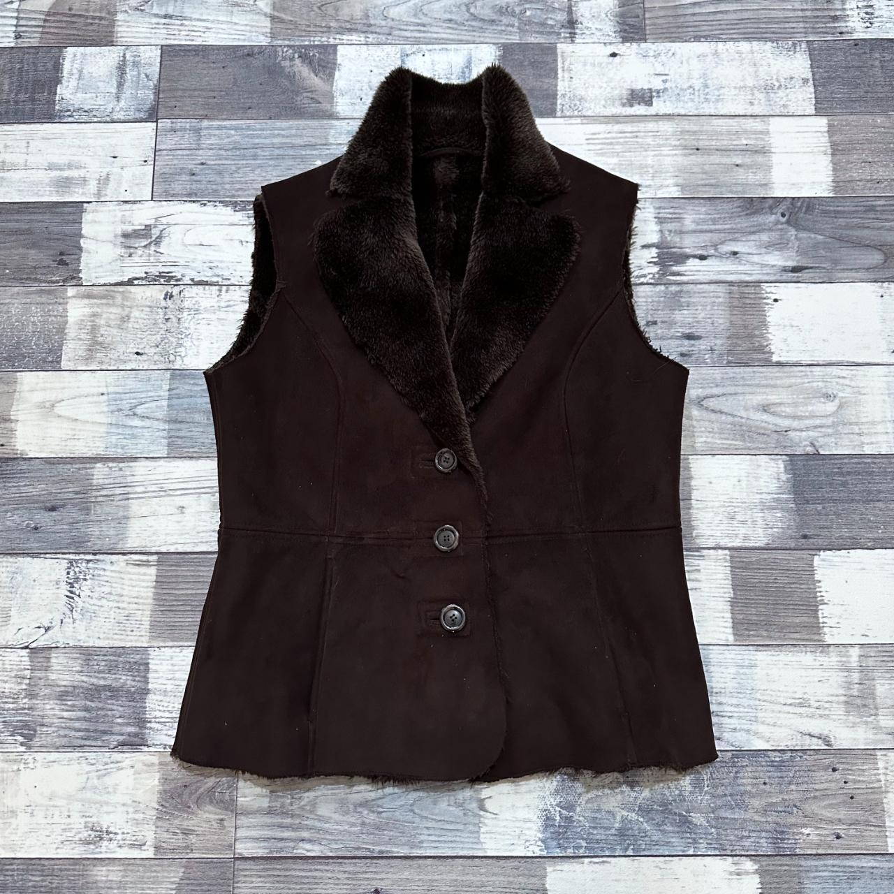 Women's Laura Ashley Faux Fur /Faux Sheepskin Button... Depop