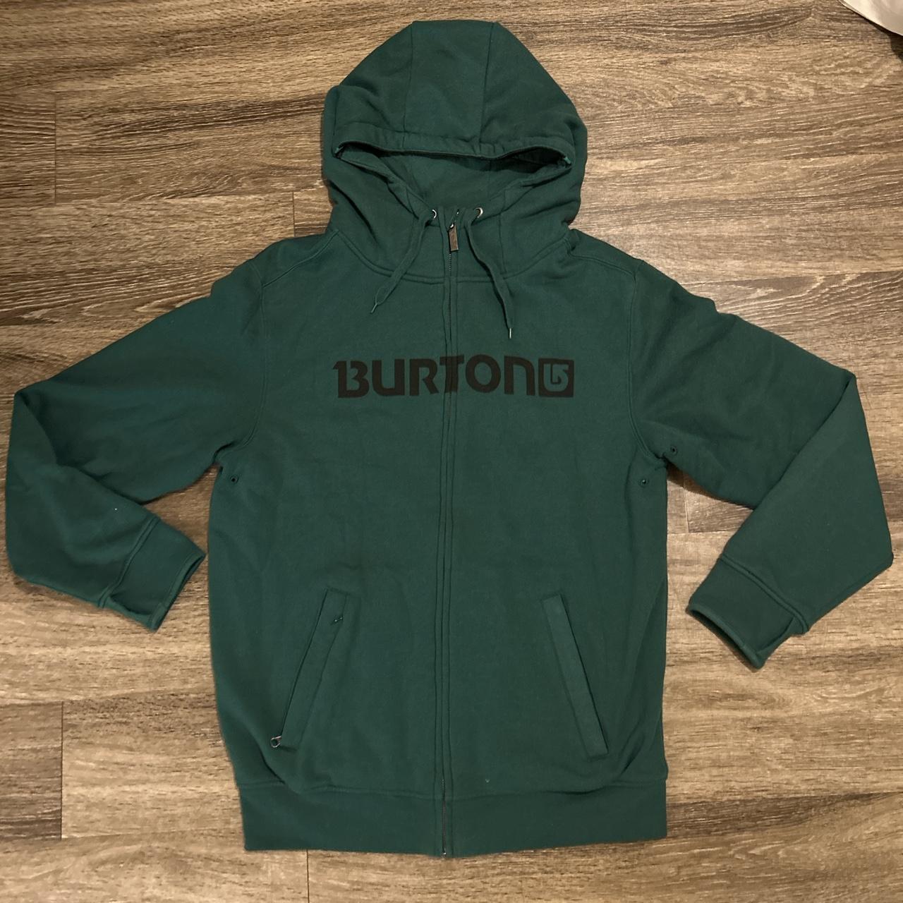 Burton Men's Green and Black Hoodie | Depop