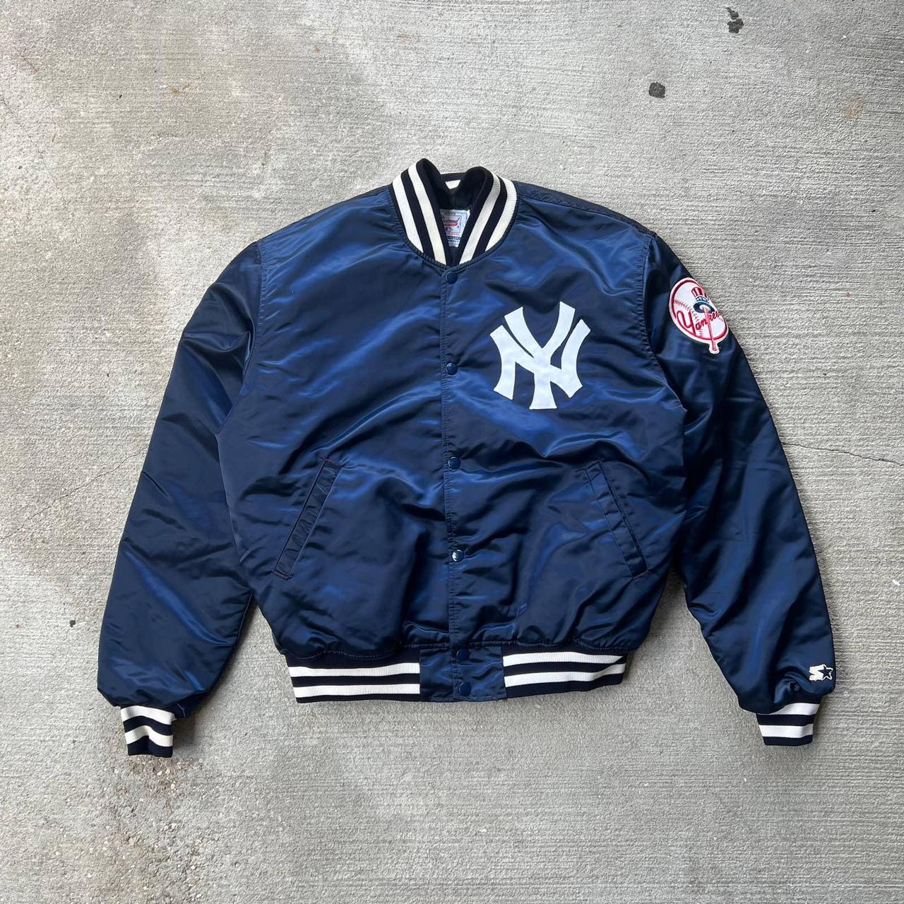 Vintage New York Yankees Starter Satin Bomber - Depop