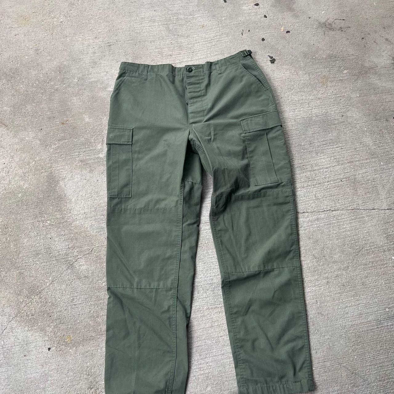 Vintage green army tactical cargo pants. Measure 18... - Depop