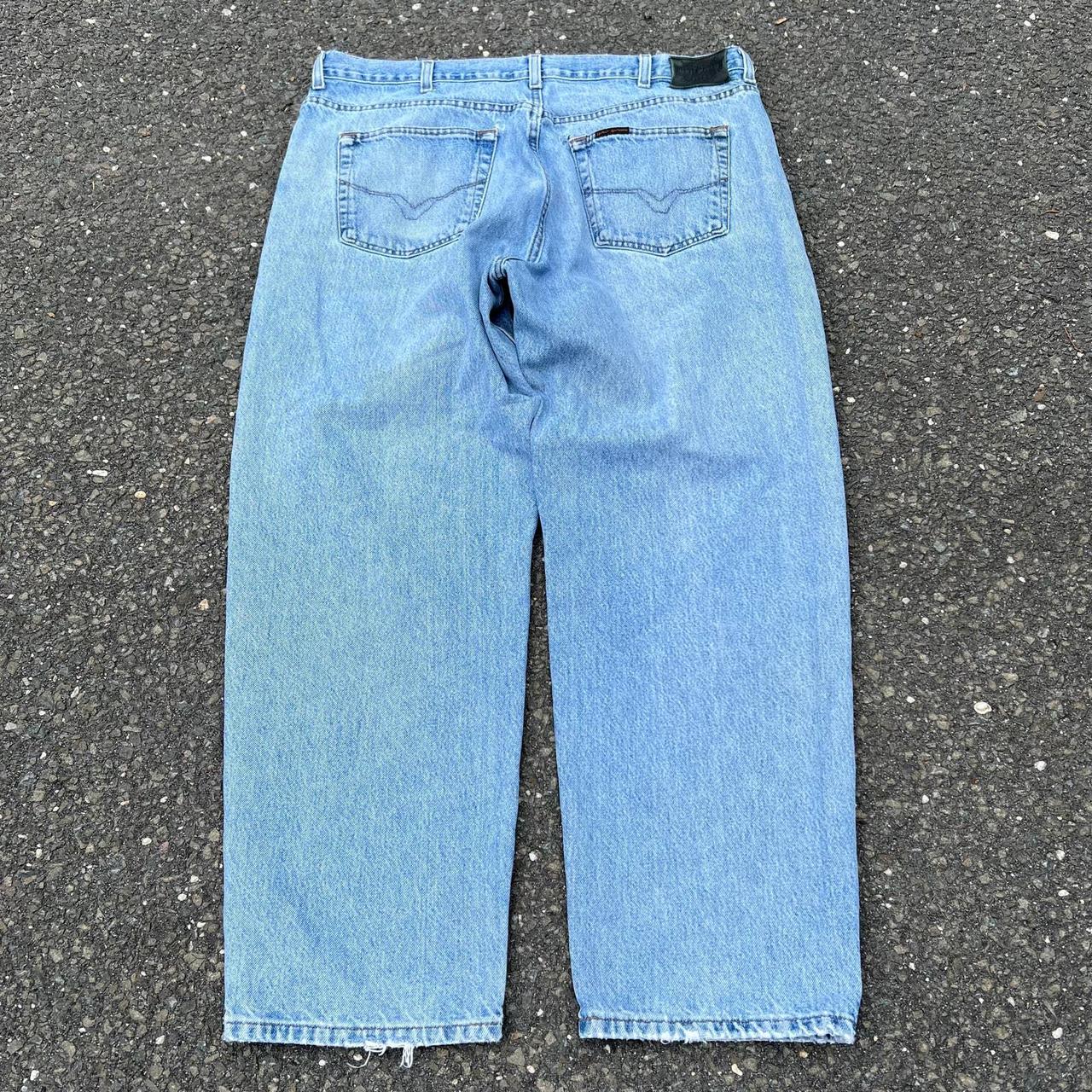 Vintage Harley Davidson light wash denim distressed... - Depop