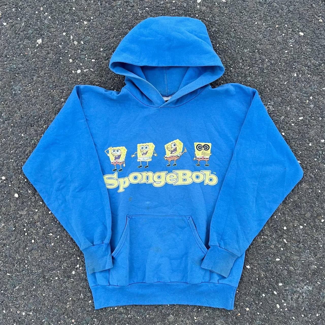 Vintage early y2k SpongeBob blue cartoon hoodie Depop