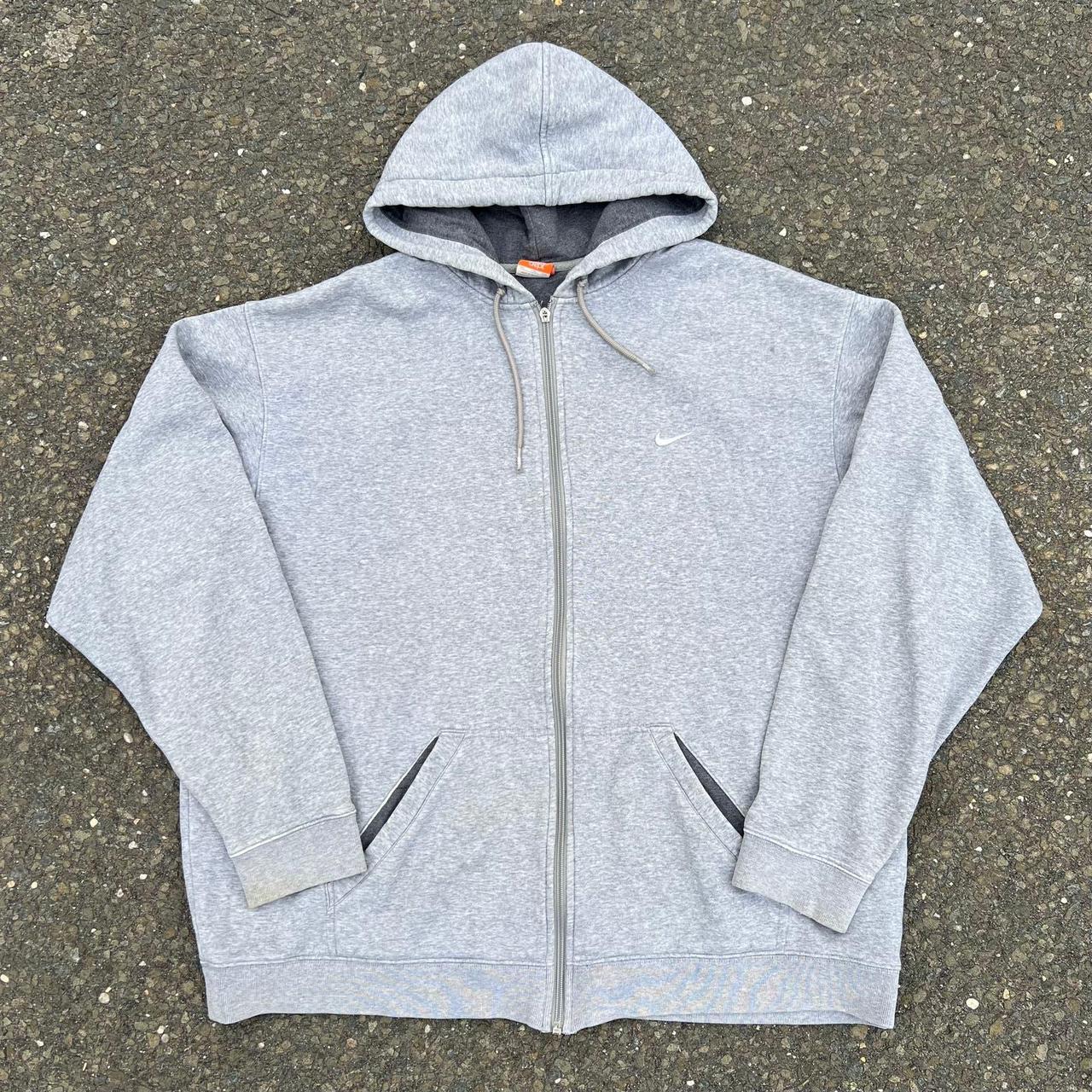 Vintage gray zip up nike essential hoodie... - Depop