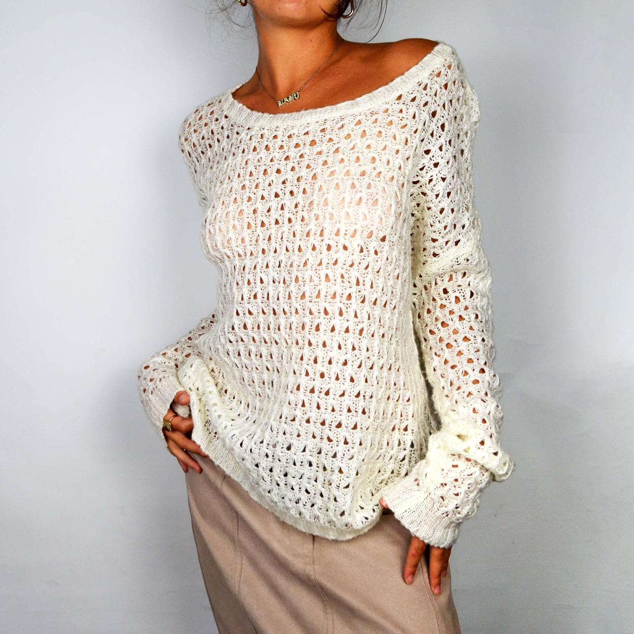 Cream slouchy jumper hotsell