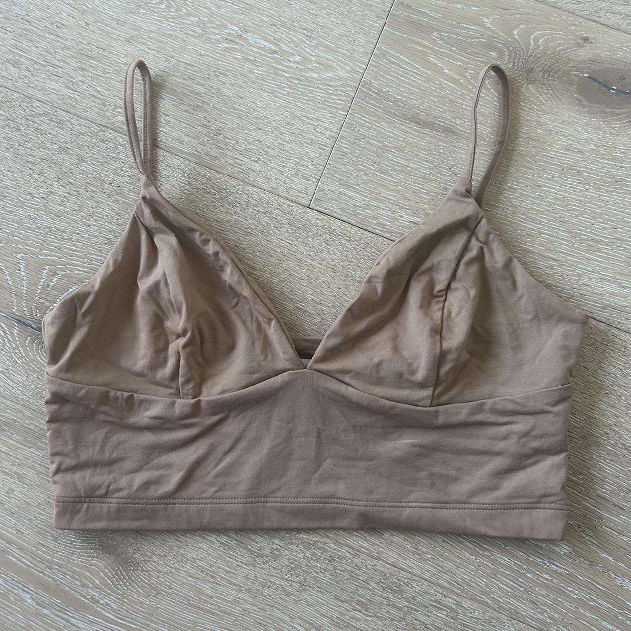 Kookai Cropped Nude Singlet Size 2 Would fit... - Depop