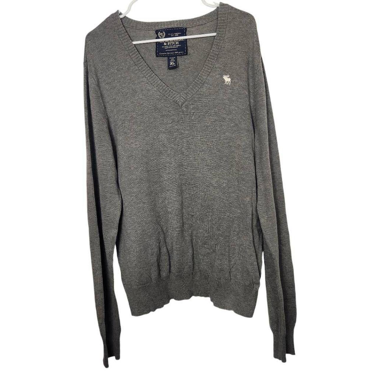 Soft gray cotton mens v-neck pullover Depop