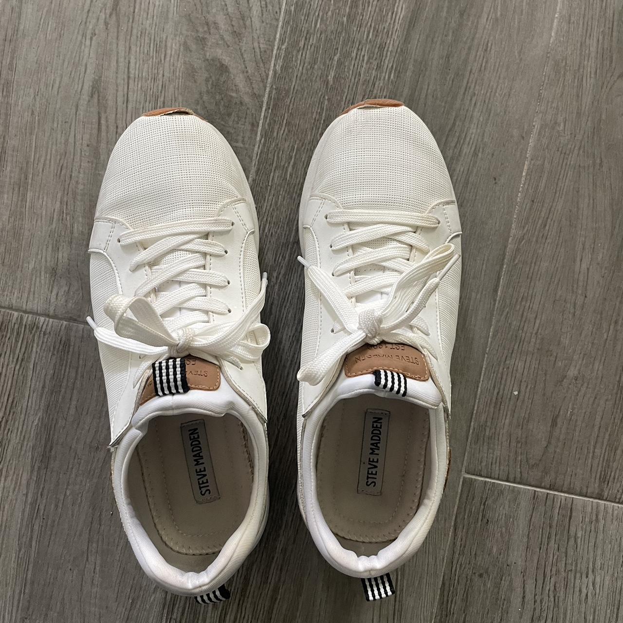 White Steve Madden shoes, size 9.5 M Depop