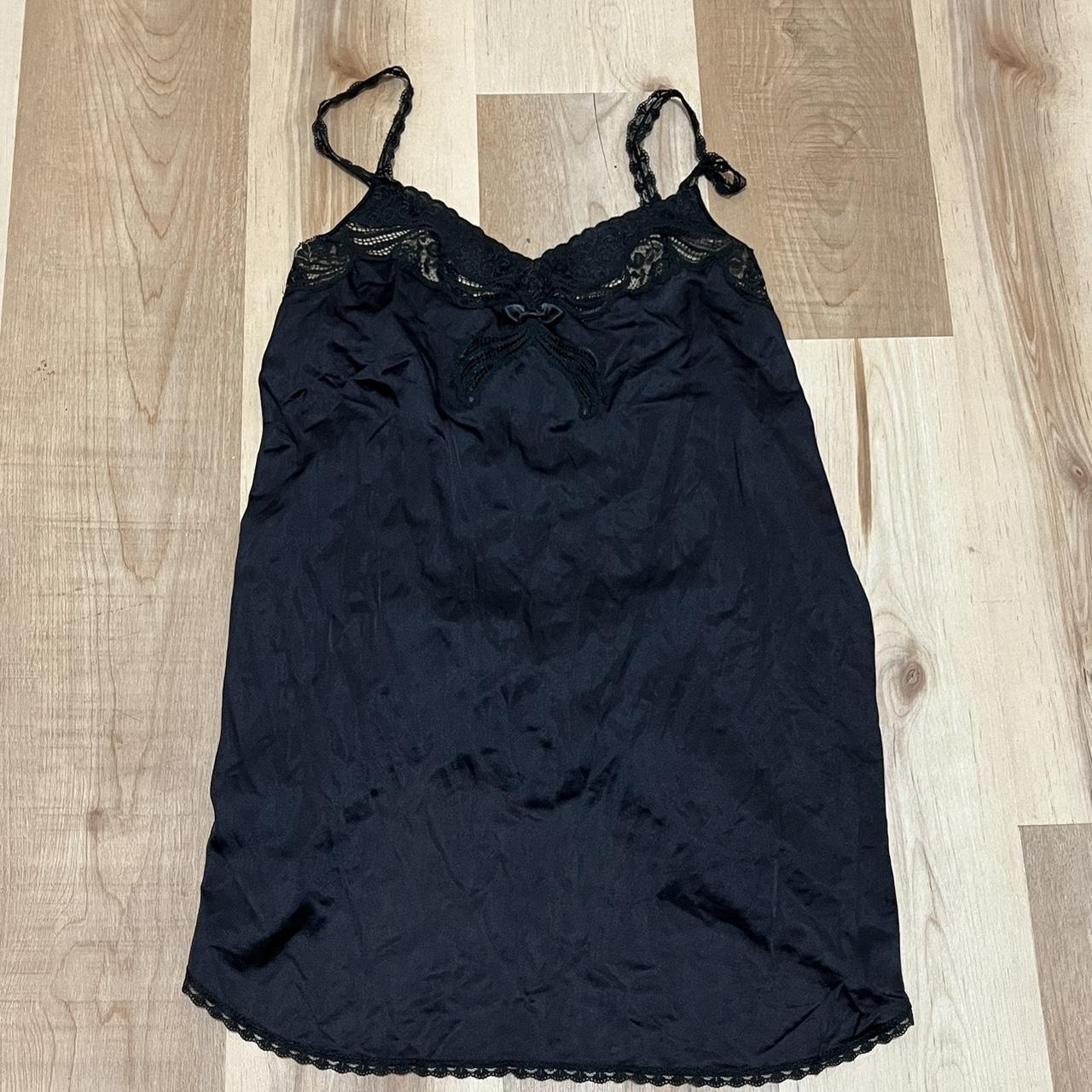 Black flowy silk lace tank top. Excellent condition.... - Depop