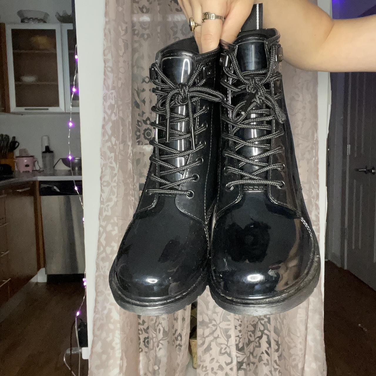 michael kors green combat boots