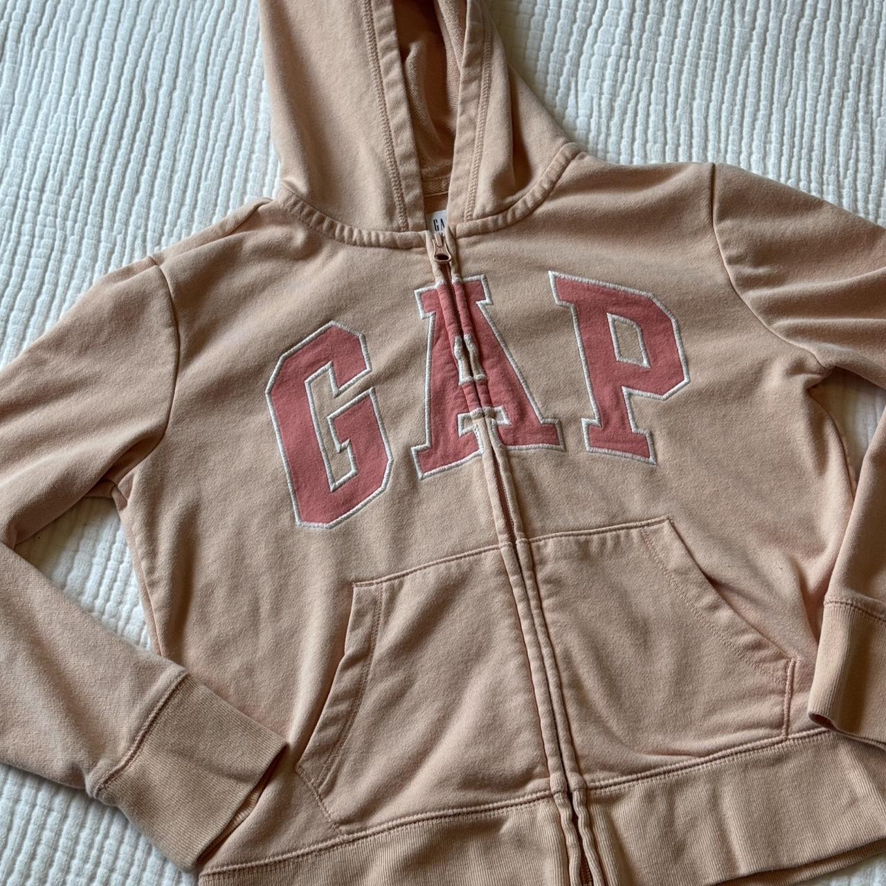 adorable pink gap zip-up hoodie -size 12 but fits Depop