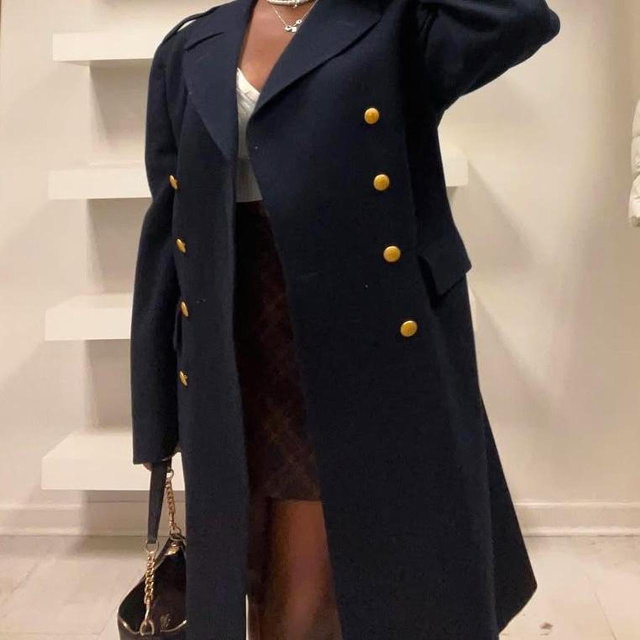 Women's Trench - Navy/Blue - L – Navy blue wool d… - image 1