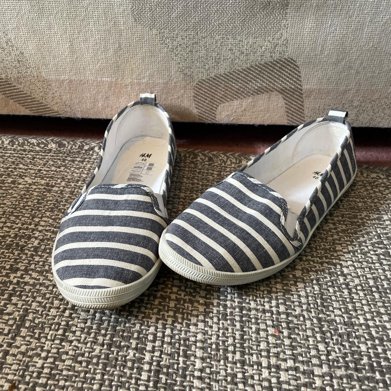 Women’s flats. Slide on stripy shoes. - Depop