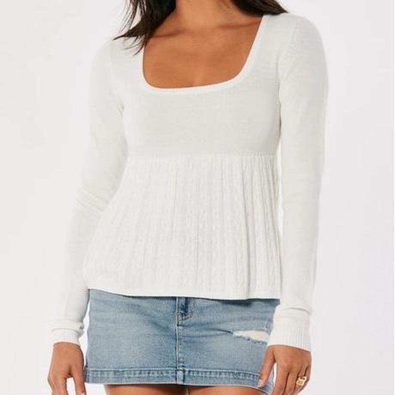 Hollister Co. Women's White Jumper Depop