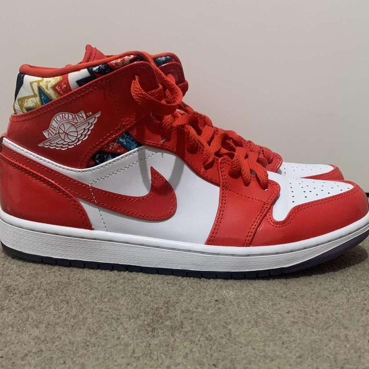 jordan shoes red and white