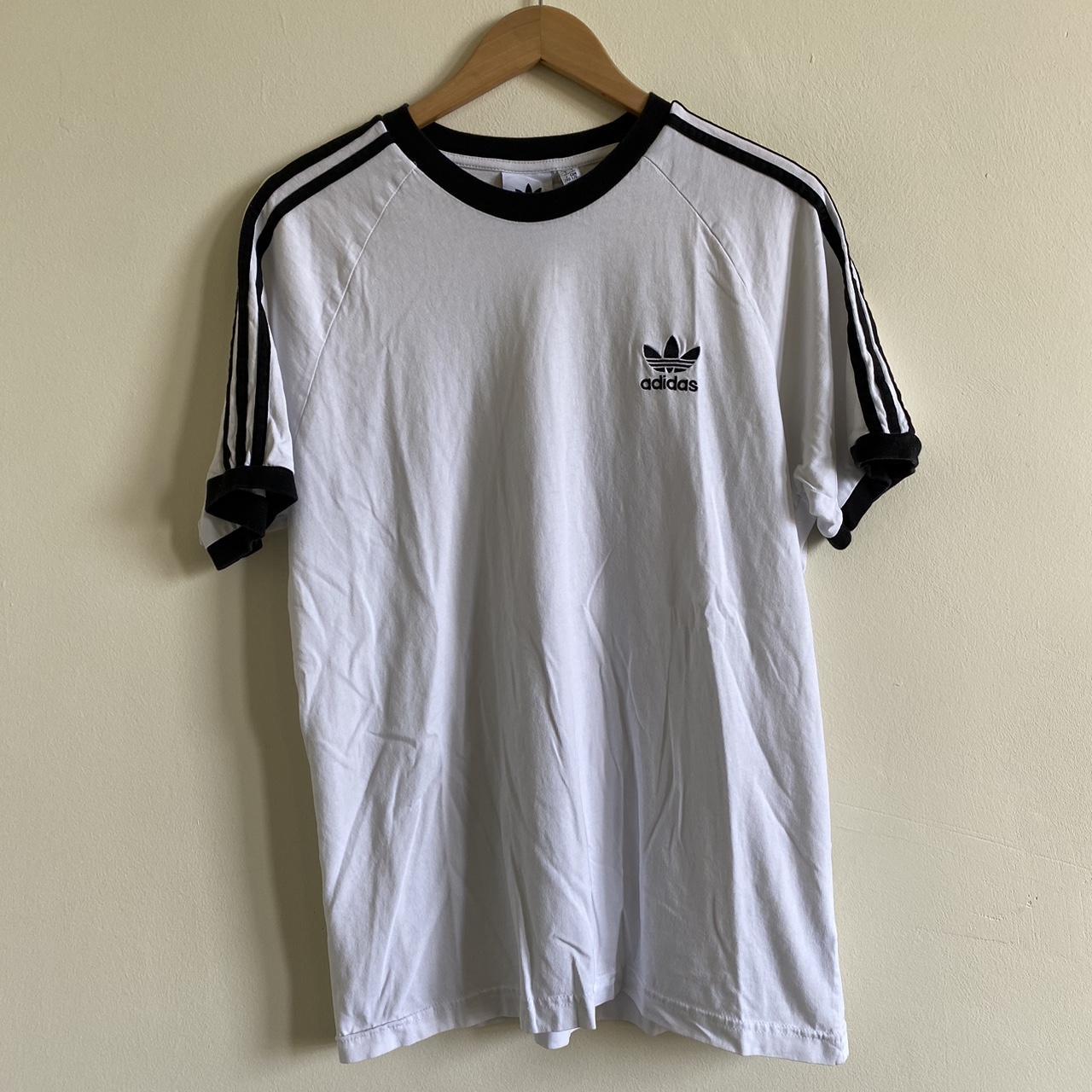 Adidas Originals Men's White and Black T-shirt | Depop