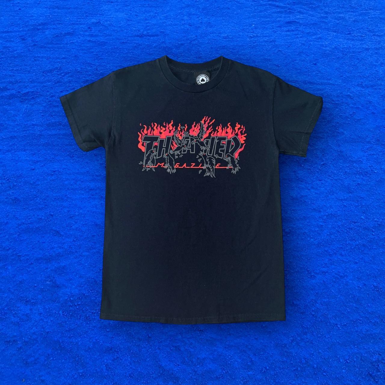 Small Thrasher Magazine flame crow tee. Great... - Depop