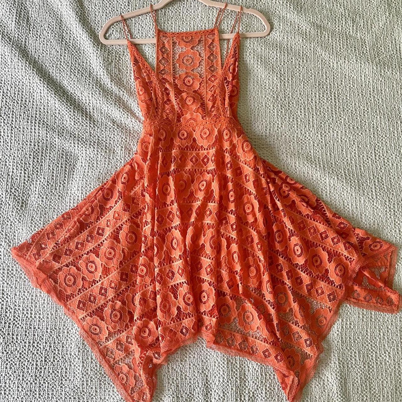 Free people orange lace dress best sale