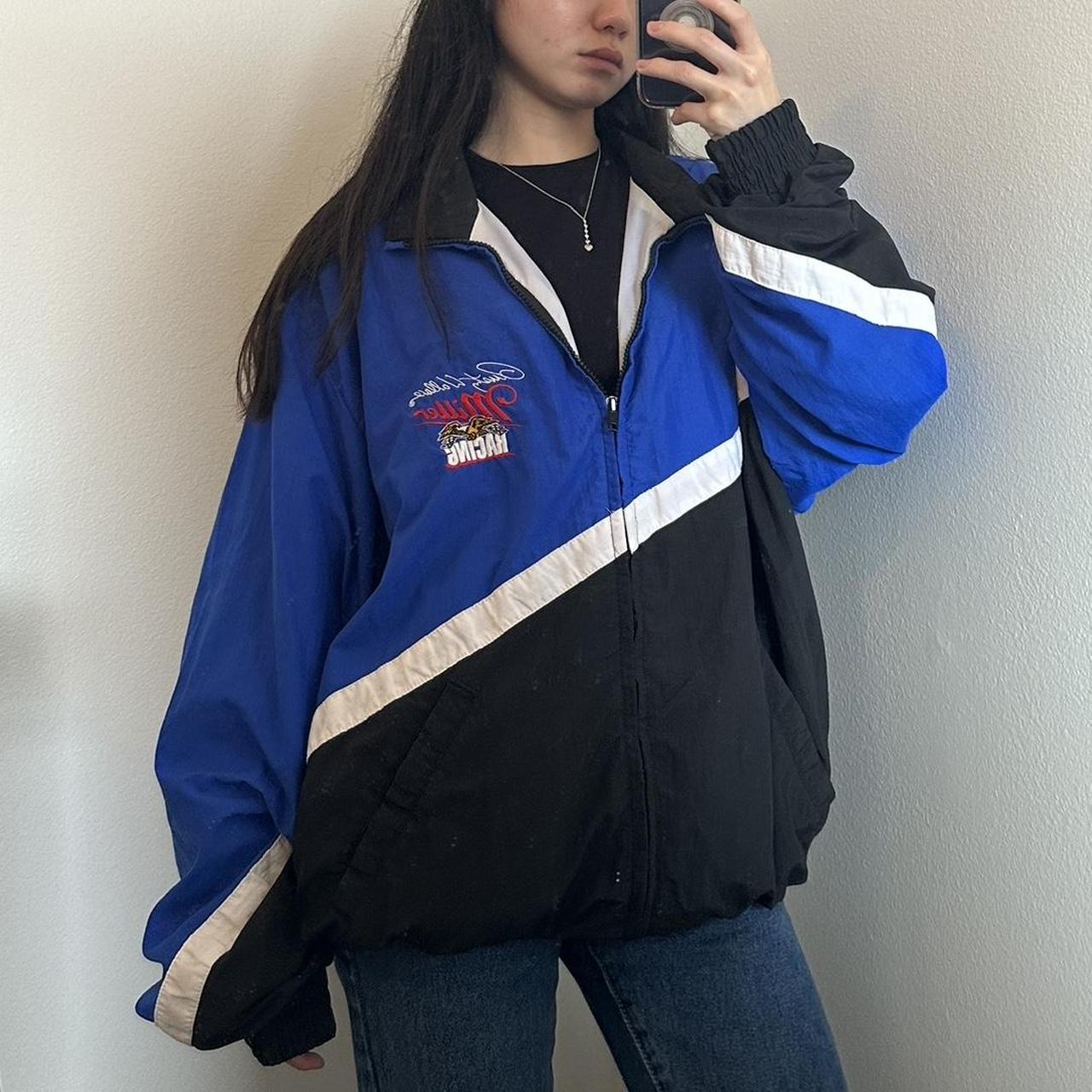 Women's Blue and Black Jacket | Depop