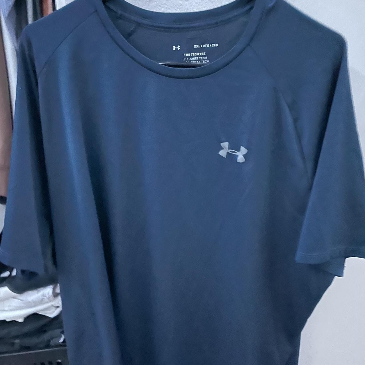 Under Armour Xxl Blue Dri Fit Shirt - Depop