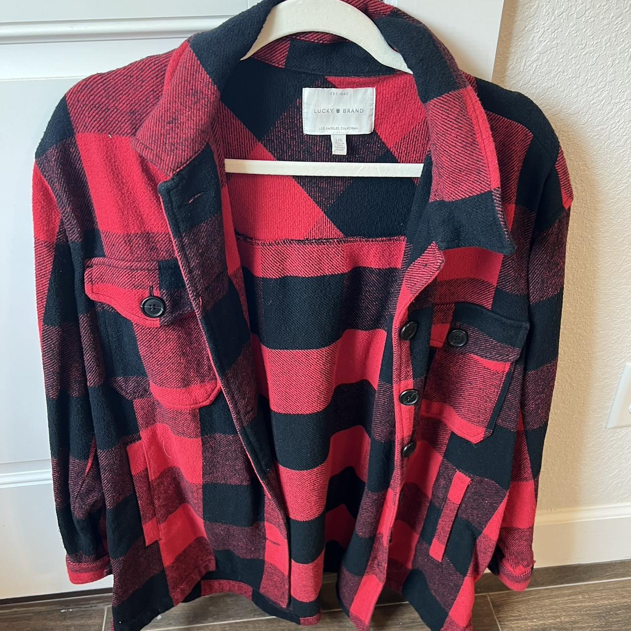 Red and black plaid shacket! - Depop