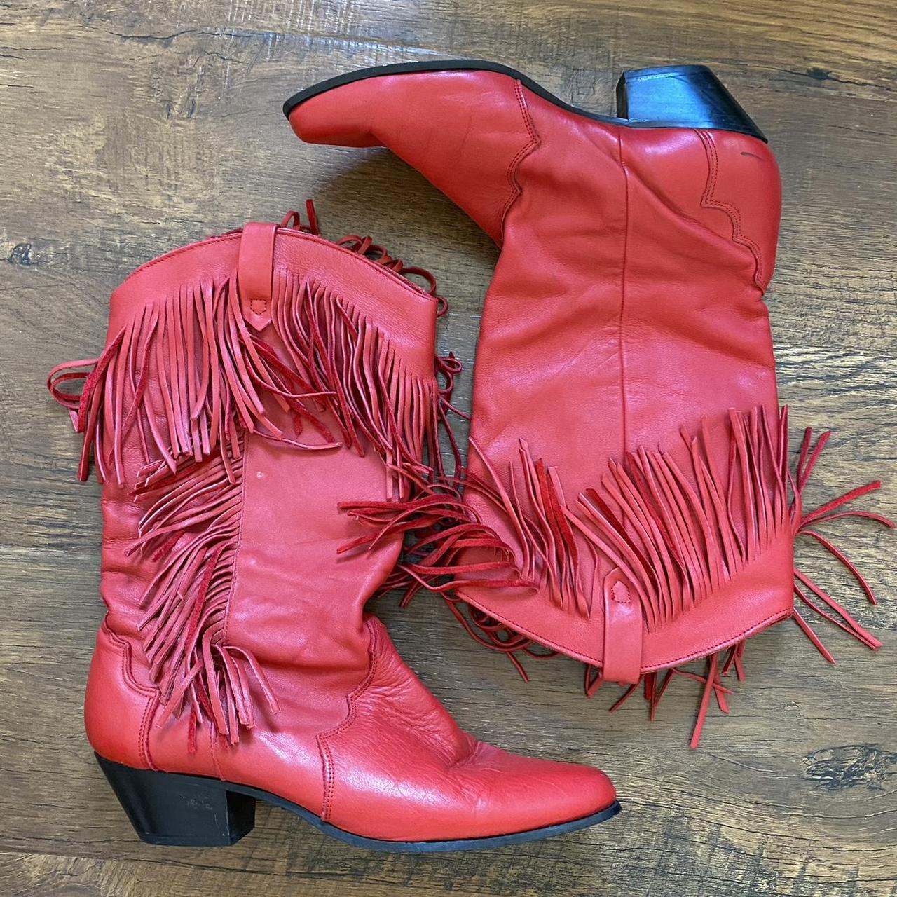 Women's Red Boots Depop