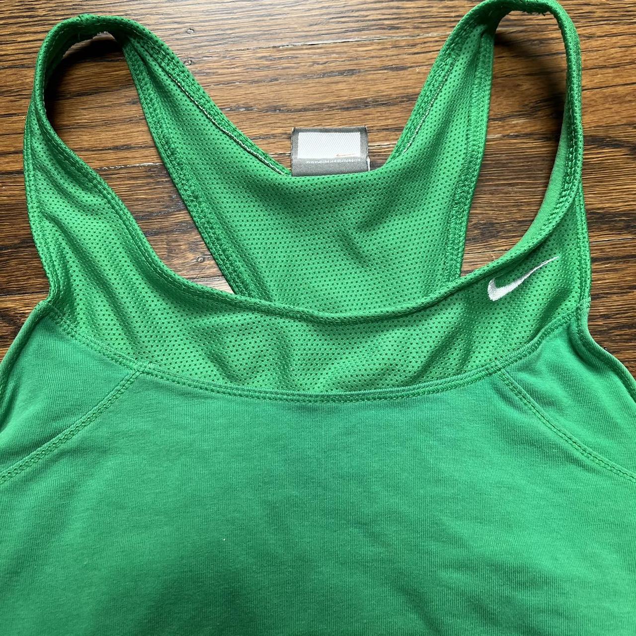 💕Vintage Nike Kelly green mesh detail racerback cami... - Depop