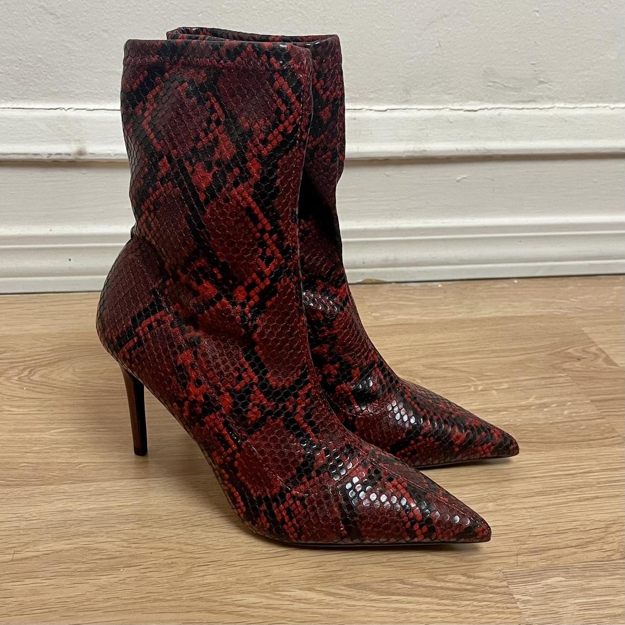 Mango red sale snakeskin boots