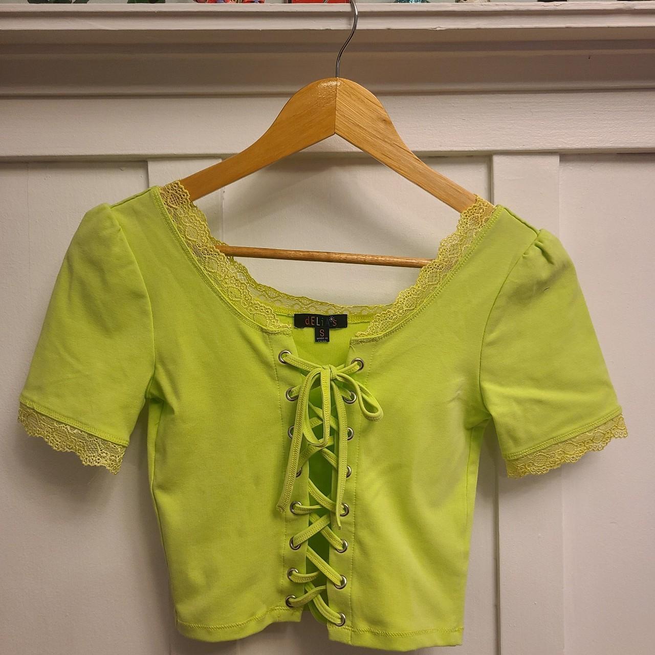 DELIA*S LACE UP CROP TOP S How cute is this??... Depop