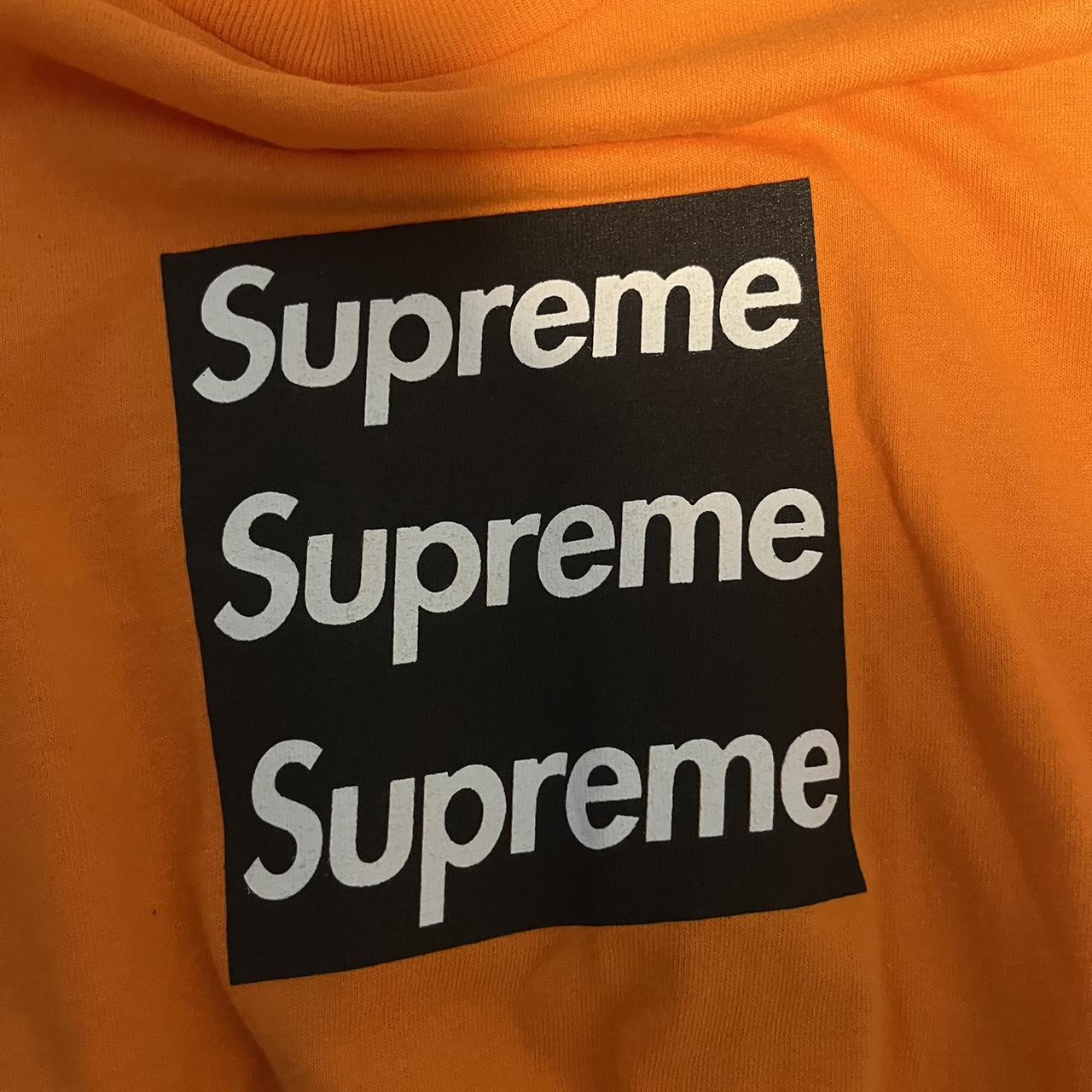 RUST BROWN SUPREME HOODIE Brown Blue Box Logo, got - Depop