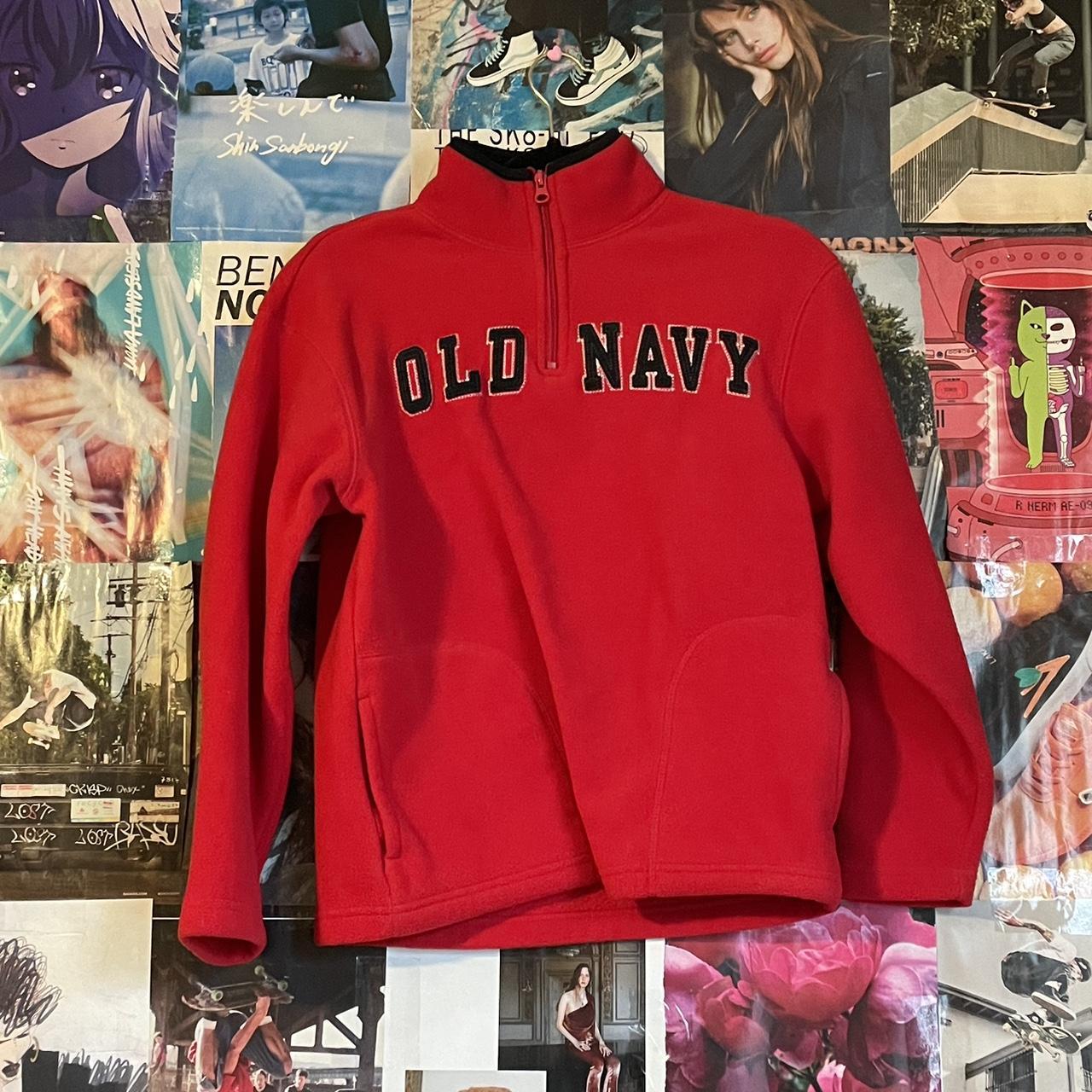 Old Navy Women's Red and Navy Jumper Depop